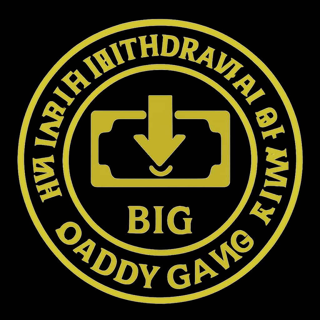 A badge symbolizing reliable service focused on withdrawals in a neutral design.