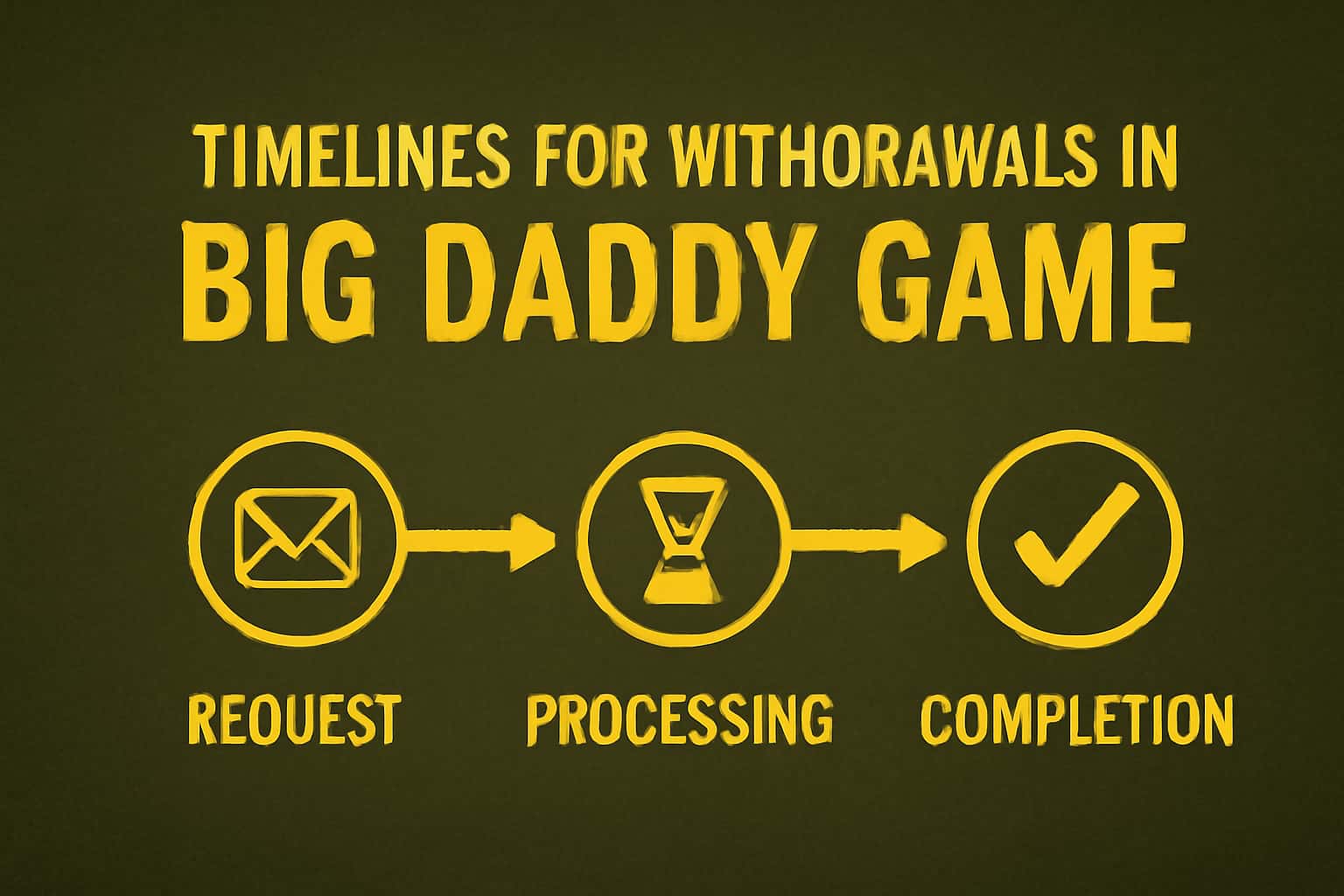 A neutral informational scene depicting the timelines for withdrawals in Big Daddy Game.