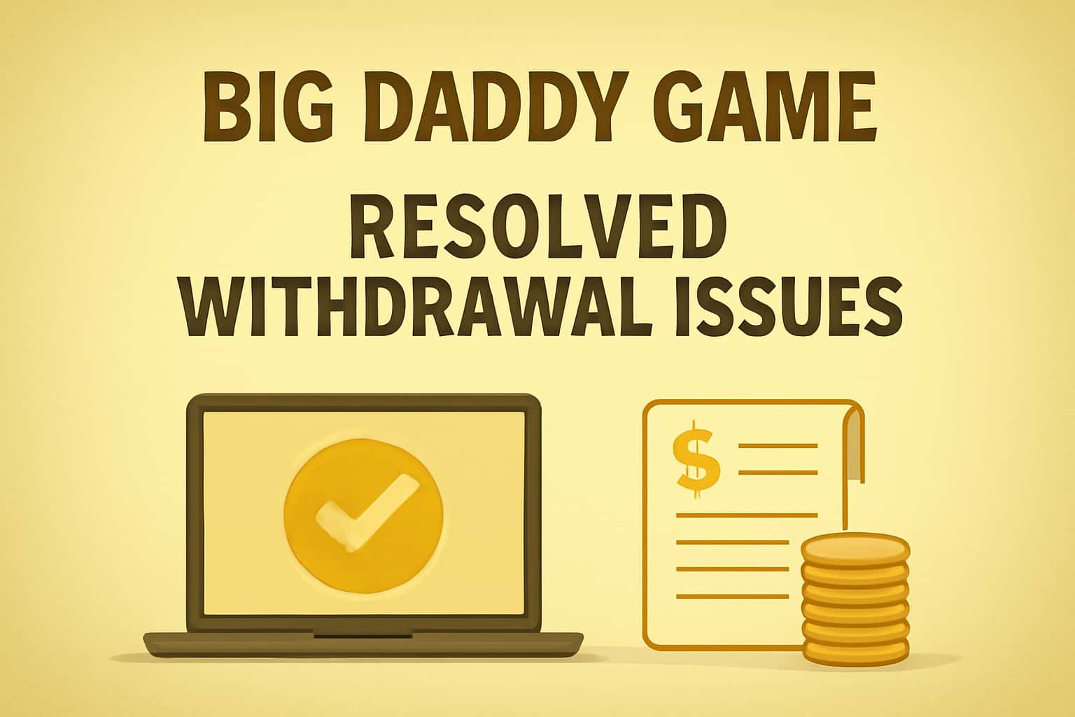 An informative scene depicting withdrawal resolution for Big Daddy Game.