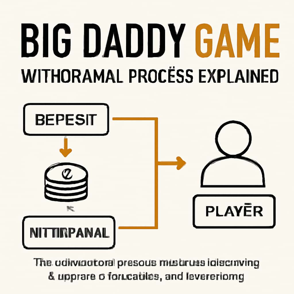 Diagram illustrating the steps of the Big Daddy Game withdrawal process.