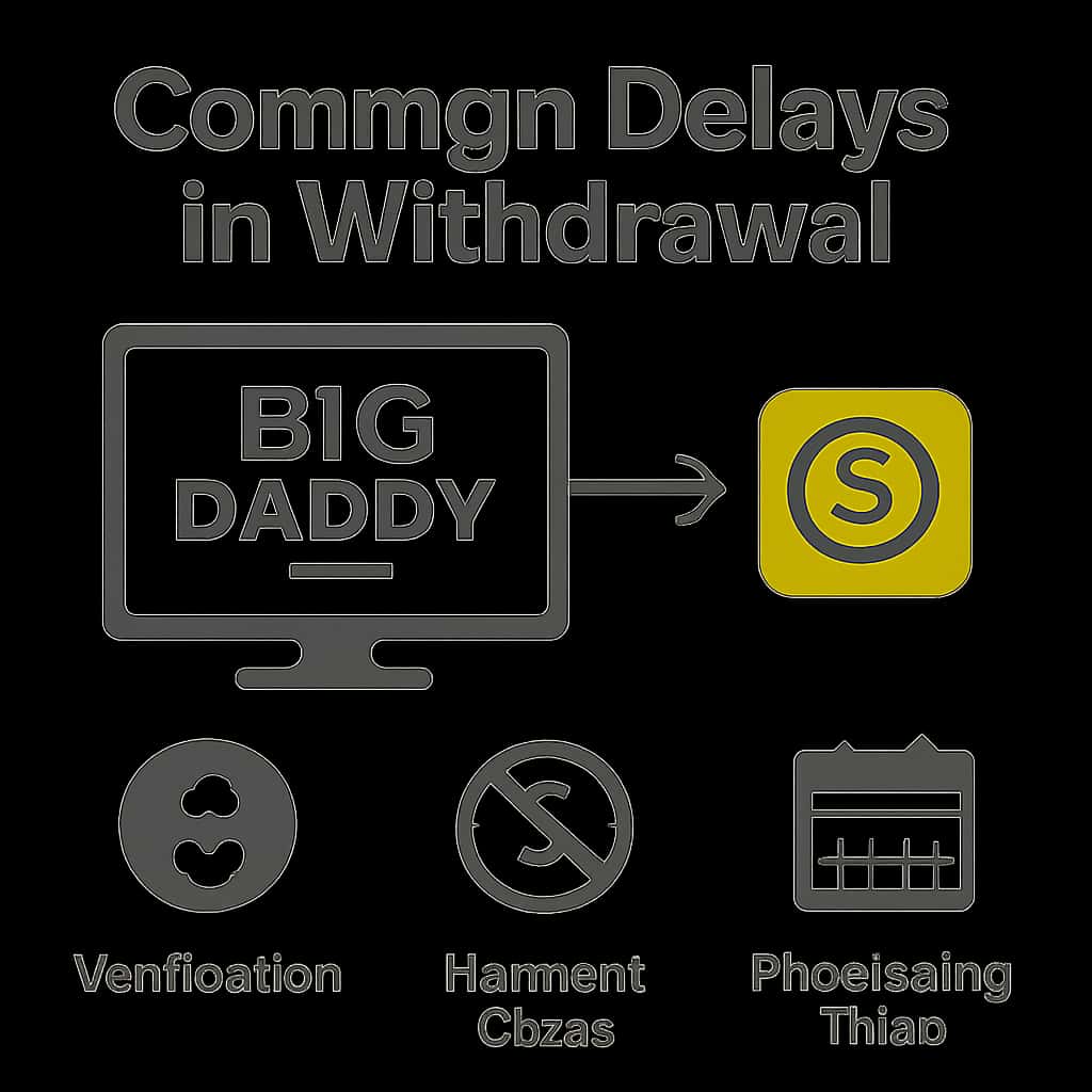 An educational illustration detailing the withdrawal delays in Big Daddy Game.