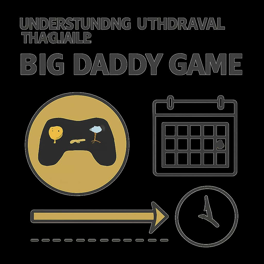 An educational diagram elaborating on withdrawal timelines for Big Daddy Game.